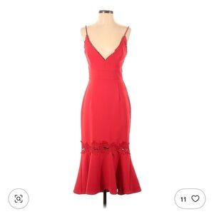 NICHOLAS Elegant Red Sleeveless Dress